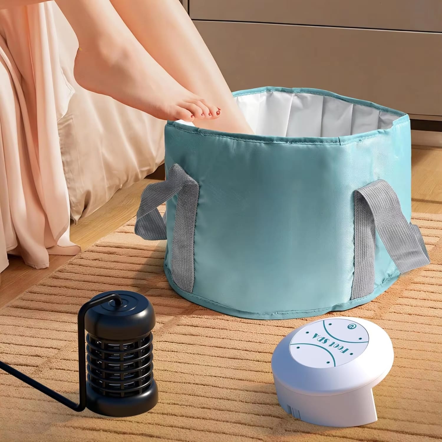 Luckbyte - Ionic Foot Detox Machine with Folding Basin for Home Spa and Body Wellness Therapy