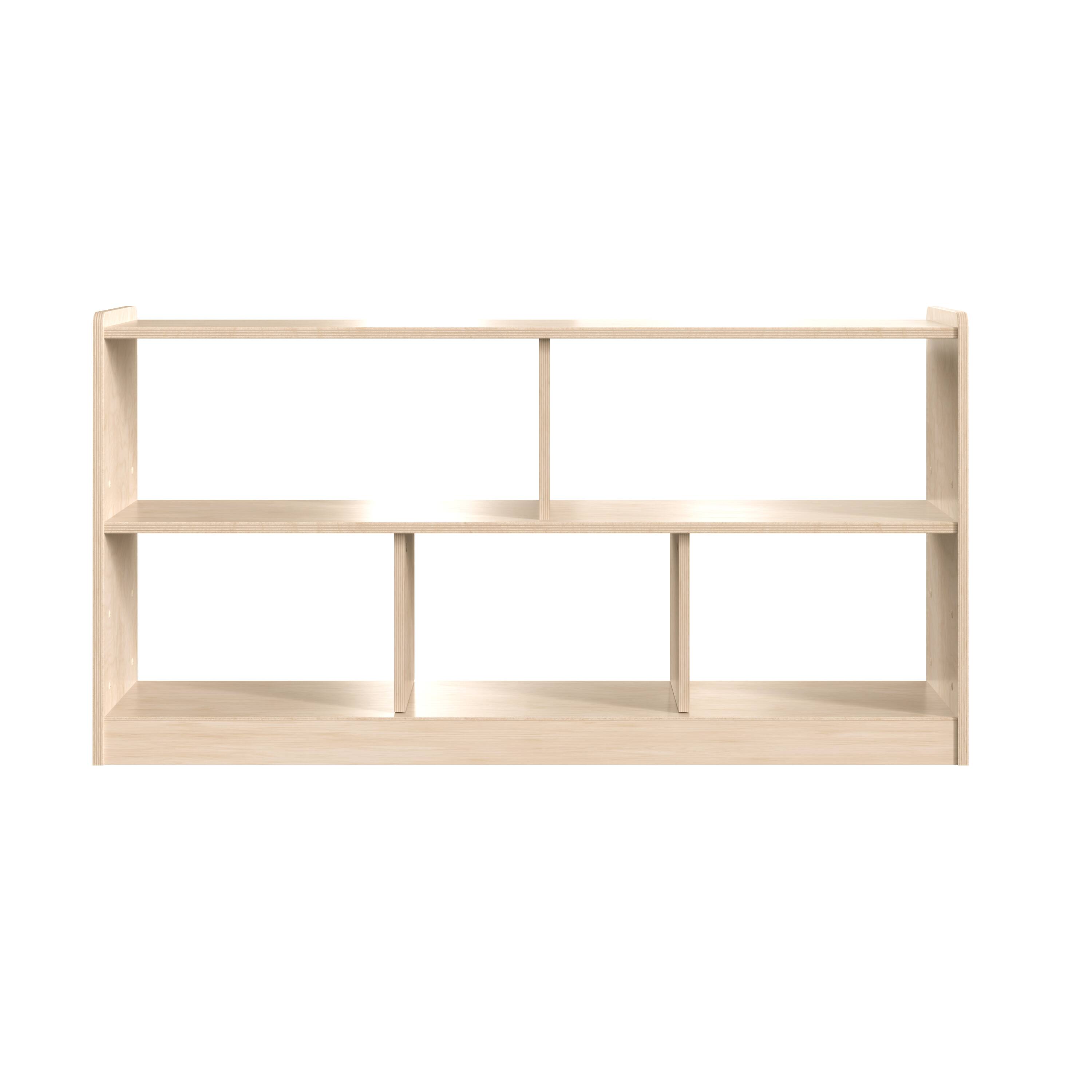 Back. Flash Furniture - Bright Beginnings Extra Wide 5-Section Modular Wooden Classroom Open Storage Unit with Kid-Friendly Design - Natural.