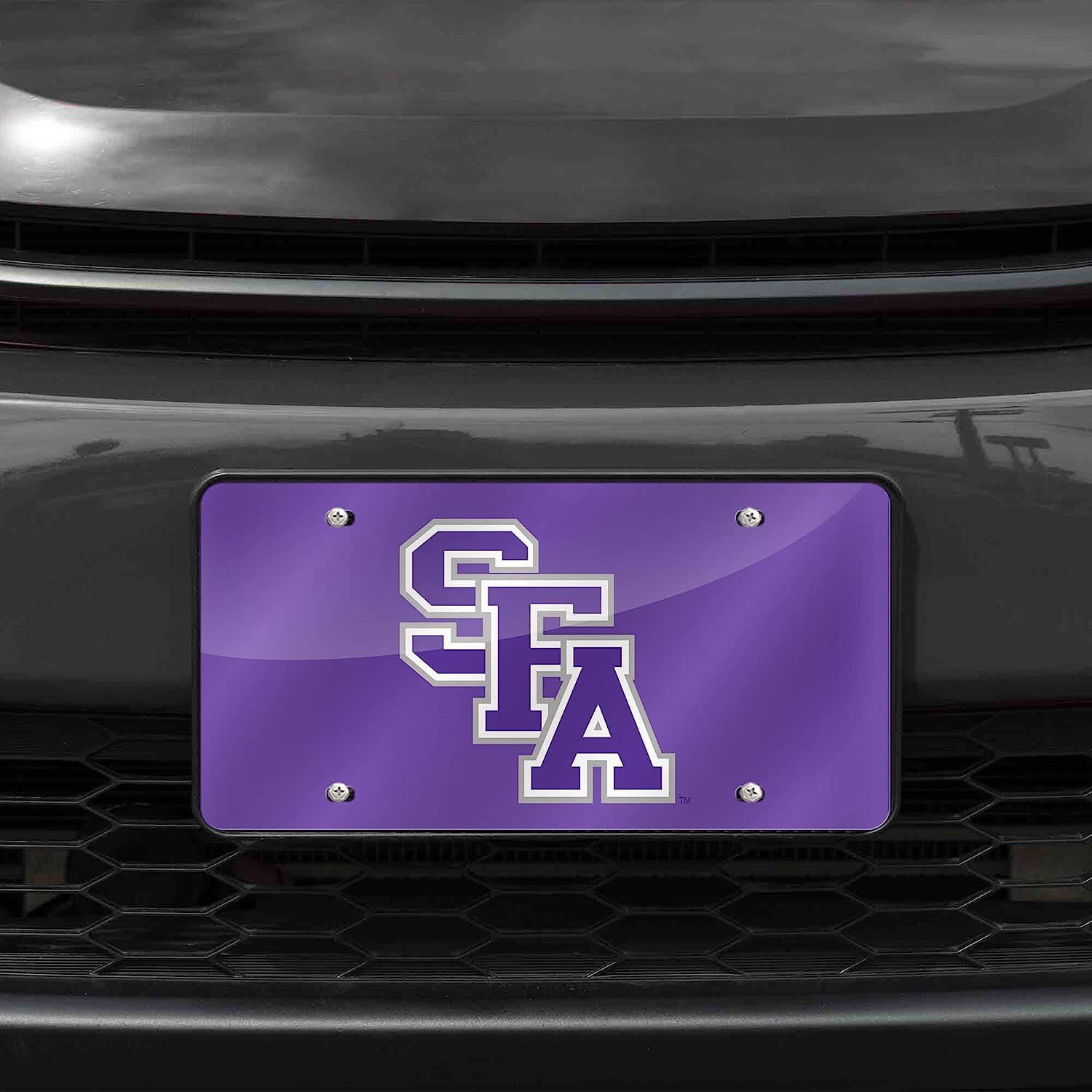 Alt View 1. Rico Industries - Stephen F Austin Lumberjacks Purple Mirrored Laser Cut License Plate Laser Tag - Multi.