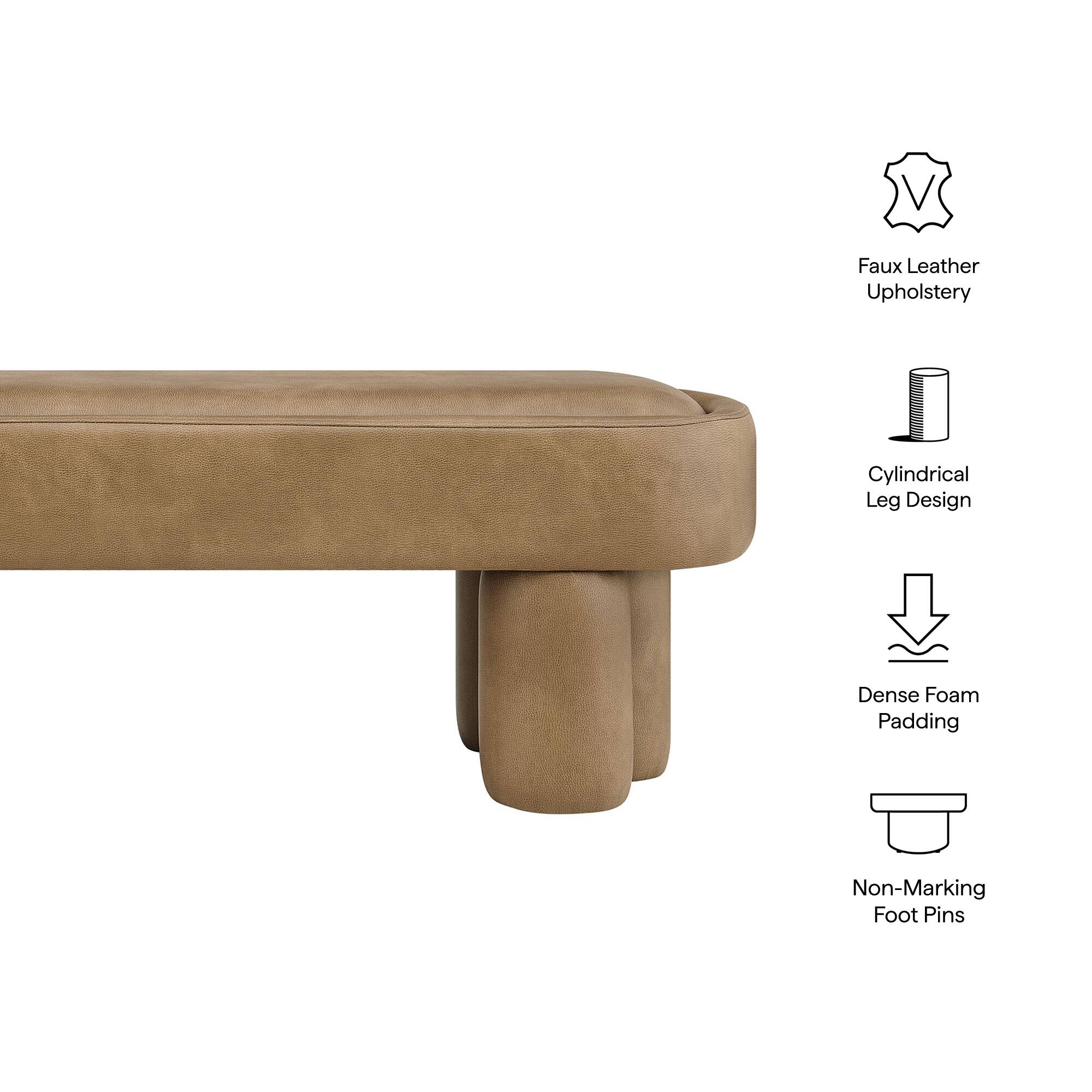 - Faux Leather Upholstery
- Cylindrical Leg Design
- Dense Foam Padding
- Non-Marking Foot Pins