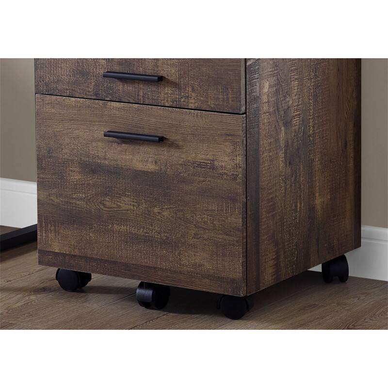 Back. HTUTWOO - File Cabinet - Rolling Mobile Storage Drawers, Printer Stand,  Contemporary Modern Office Work Organizer - Brown.