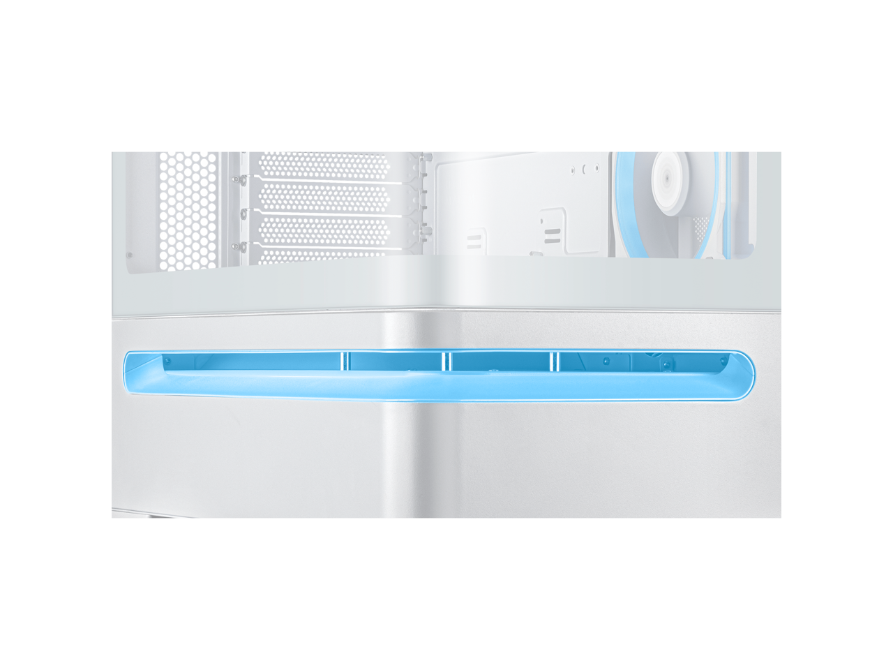 Alt View 9. ASUS - ASUS Prime AP202 ARGB White mATX Case with Tempered Glass, 420mm GPU Support, 360mm Radiator, ARGB Fans - White.