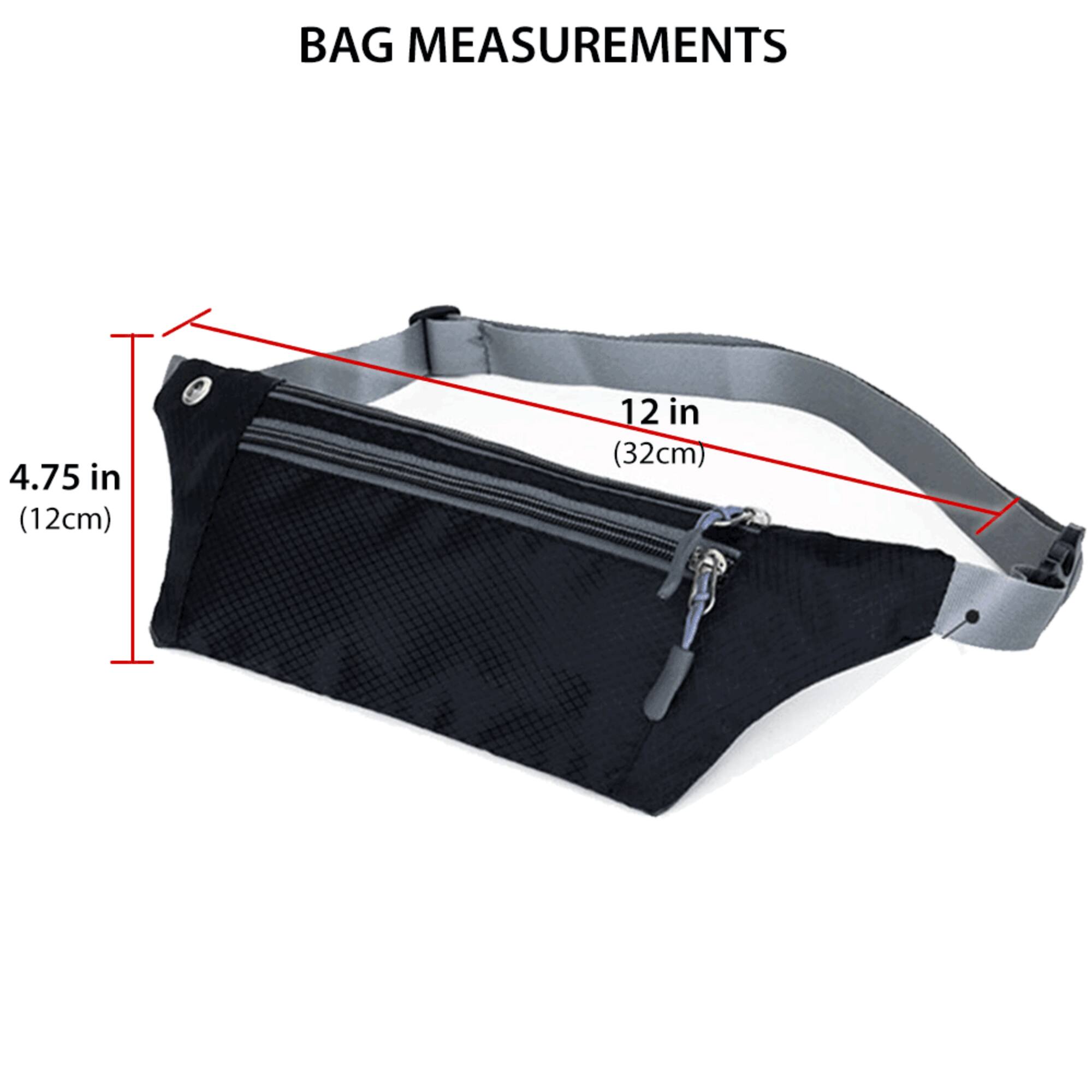 BAG MEASUREMENTS

4.75 in (12cm)  
12 in (32cm)