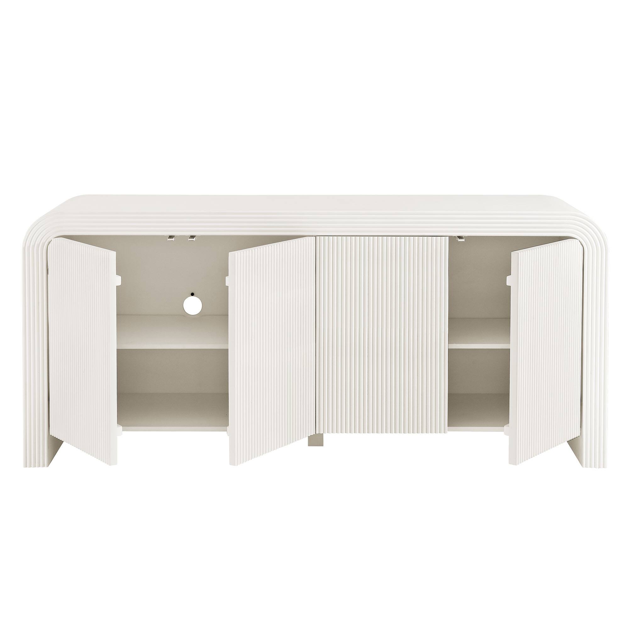 Alt View 5. Modway - Waterflute 70" Fluted Sideboard Cabinet by Modway - White Matte.