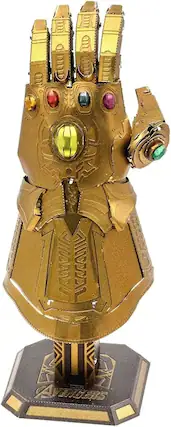 Front. Metal Earth - Metal Earth Marvel Avengers Infinity Gauntlet 3D Metal Model Kit Fascinations - Silver.