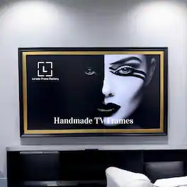 LAREDO FRAME FACTORY - 55 inch Handmade Tv Frame For TCL A300W NXTVISION Tv - SATIN BLACK WITH GOLD LEAF