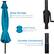 Angle. Sun Ray - 9' Round 8Rib Solar Lighted Umbrella - Teal.