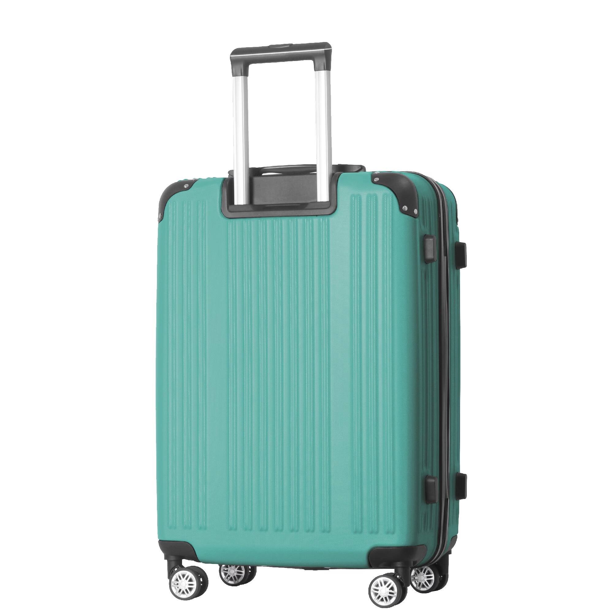 Alt View 6. Bestier - 3-Piece ABS Hardshell Luggage Set (20”/24”/26”) with Spinner Wheels, TSA Lock & Telescopic Handle - Aqua Green.