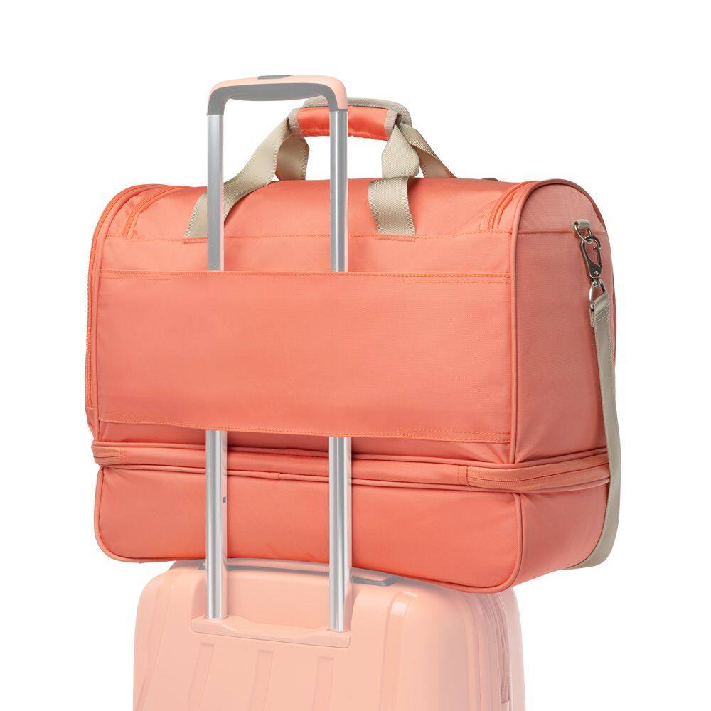 Left. Atlantic - Atlantic Drop Bottom Weekender - Coral Orange.