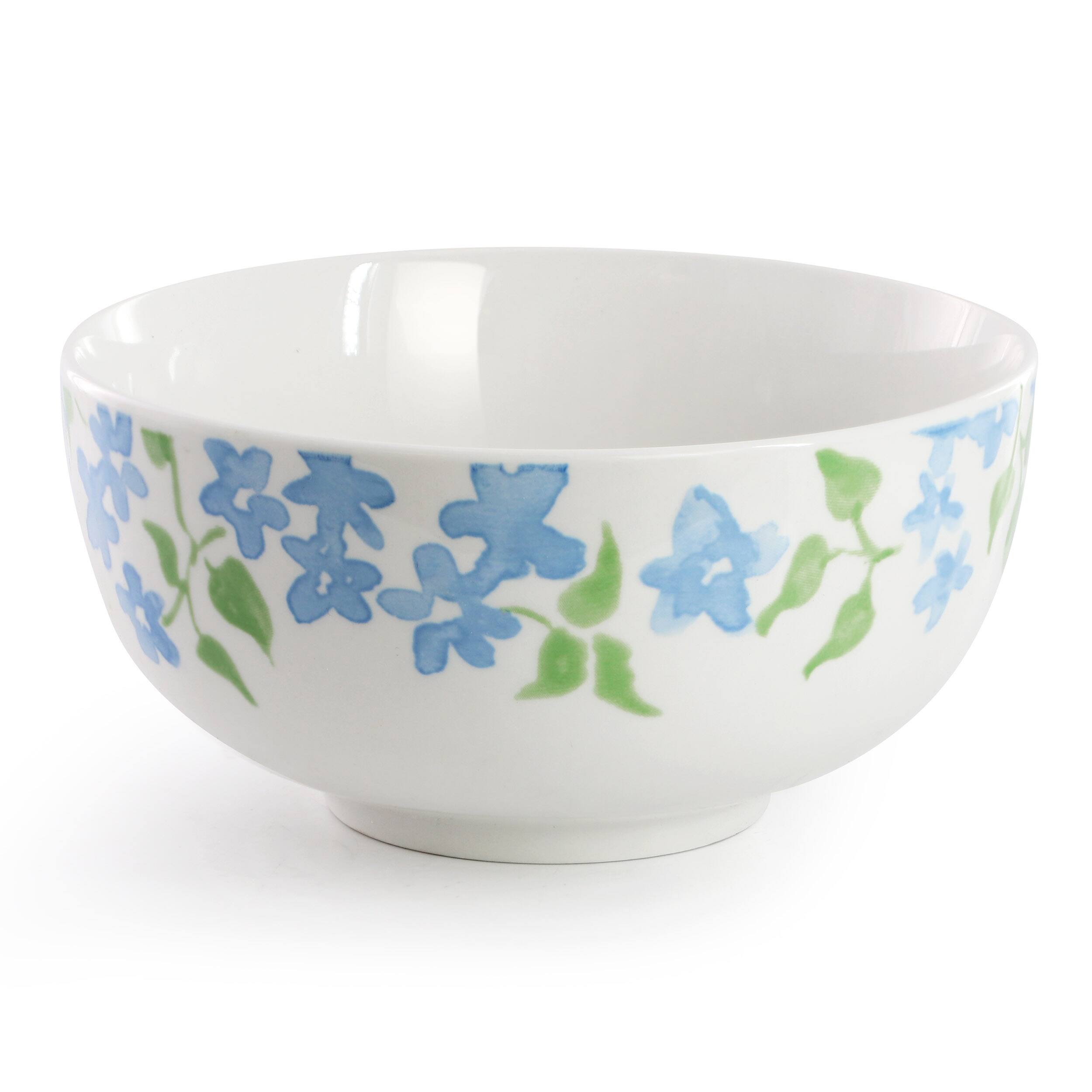 Back. Gibson - Gibson Home Garden Aisle 2 Piece Fine Ceramic Cereal Bowl Set in Blue Floral - Blue Floral.