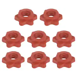 Unique Bargains - Dumbbell Collars, Barbell Spin Lock Hex Nuts Anti Slip Weight Lifting Clip 1" 8pcs Plastic for 1" Bar - Red
