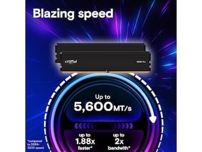 Crucial Pro 48GB (2 x 24GB) DDR5 5600 (PC5 44800) XMP 3.0 & AMD Crucial Pro 48GB (2 x 24GB) DDR5 5600 (PC5 44800) XMP 3.0 & AMD