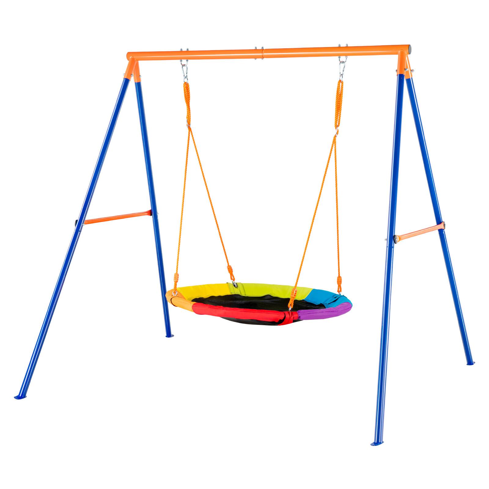 Alt View 5. VEVOR - Swing Sets for Backyard, 440lbs Load Capacity Swing Set, 40" Saucer Swing Seat with Heavy Duty A-Frame Metal Swing Stand - Orange.