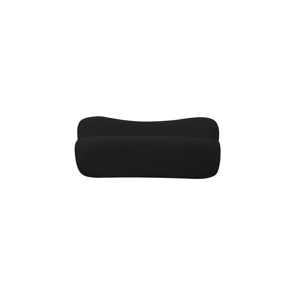 Alt View 4. Meridian Furniture - Flair Black Boucle Fabric Bench - Black.