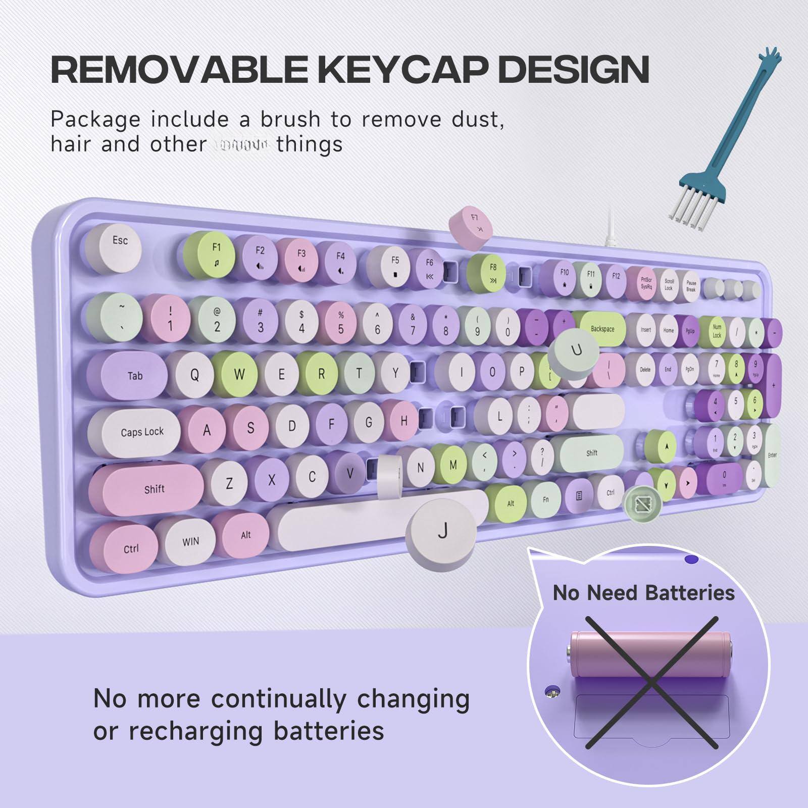 PO3TICJUNKI3 Wired 104 Keys Full sized Typewriter Keyboards Usb Office ...