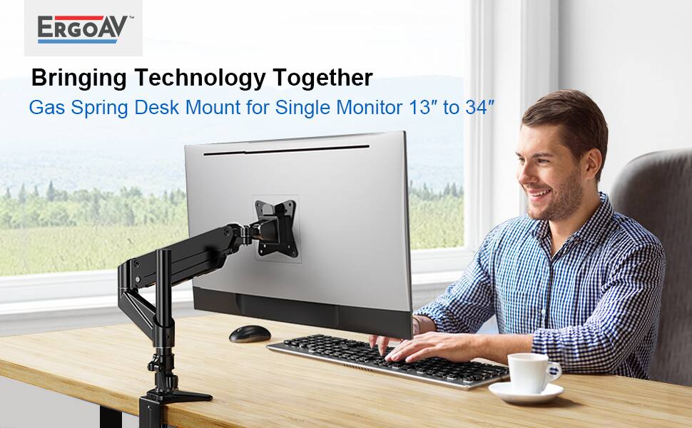 ERGOAV  
Bringing Technology Together  
Gas Spring Desk Mount for Single Monitor 13" to 34"