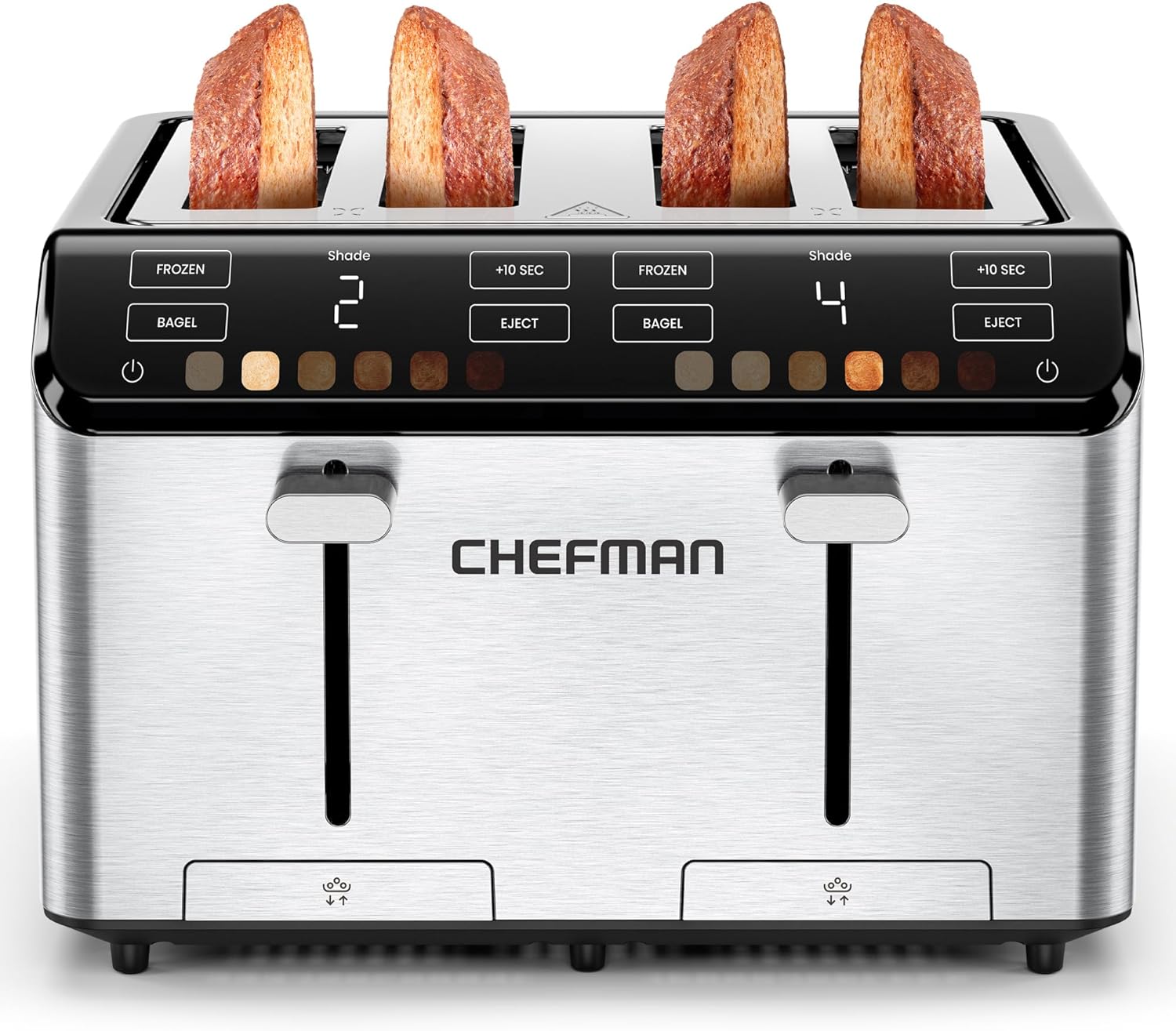 Chefman - Smart Touch 4 Slice Digital Toaster with 6 Touchscreen Shade Settings - Stainless Steel