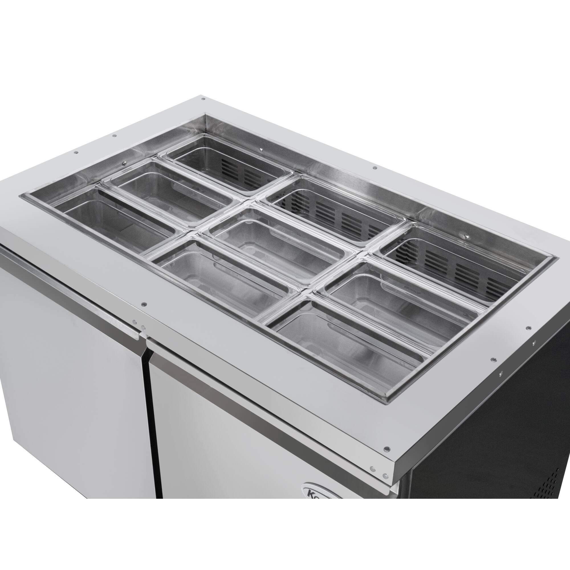 Alt View 3. Koolmore - 48 in.  Refrigerated Prep Station Cold Table, Stainless-Steel Refrigerator with 9-Pan Capacity (Not Included) - Stainless-Steel.