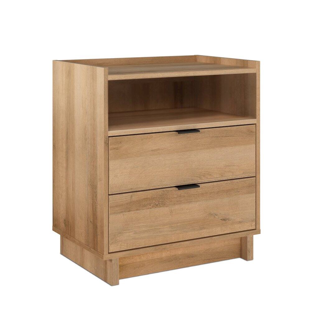 Angle. Prepac - Simply Modern 2 drawer nightstand - Black.