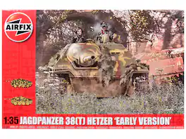 Level 3 Model Kit JagdPanzer 38(t) Hetzer "Early Version" Tank with 2 Scheme Options 1/35 Plastic Model Kit by Airfix - Multi