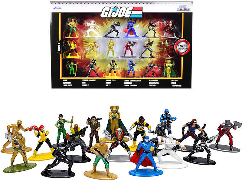 "G.I. Joe" Set of 18 Diecast Figurines "Nano Metalfigs" Series by Jada - Multicolor