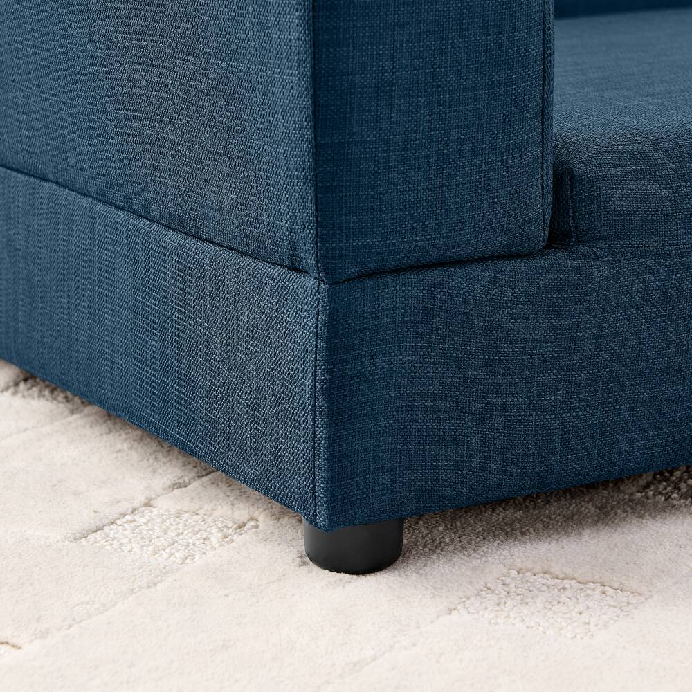 Alt View 1. JUJABU - Blue Comfortable Oversized Pet Sofa for Medium/Large Dogs with Backrest, Armrests & Soft Cushion - Blue.