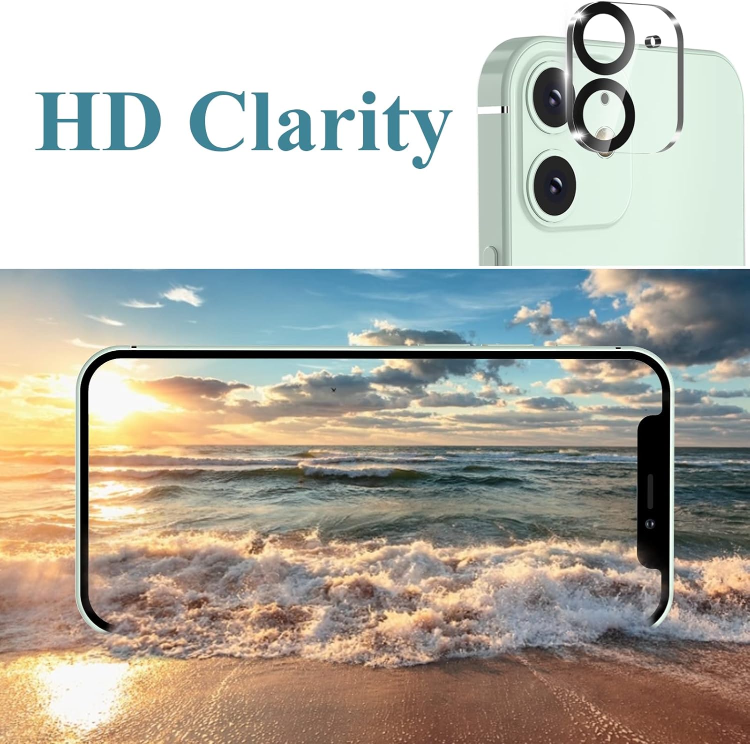 Alt View 1. Entronix - Entronix Clear Camera Lens Protector for iPhone 15 - 2-Pack - Clear.