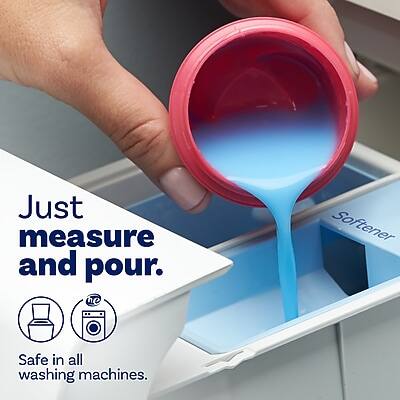 Just measure and pour.  
Safe in all washing machines.