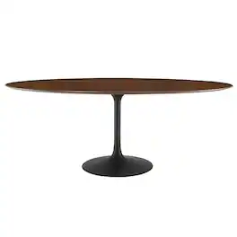 Modway - Lippa 78" Oval Walnut Wood Dining Table - Brown