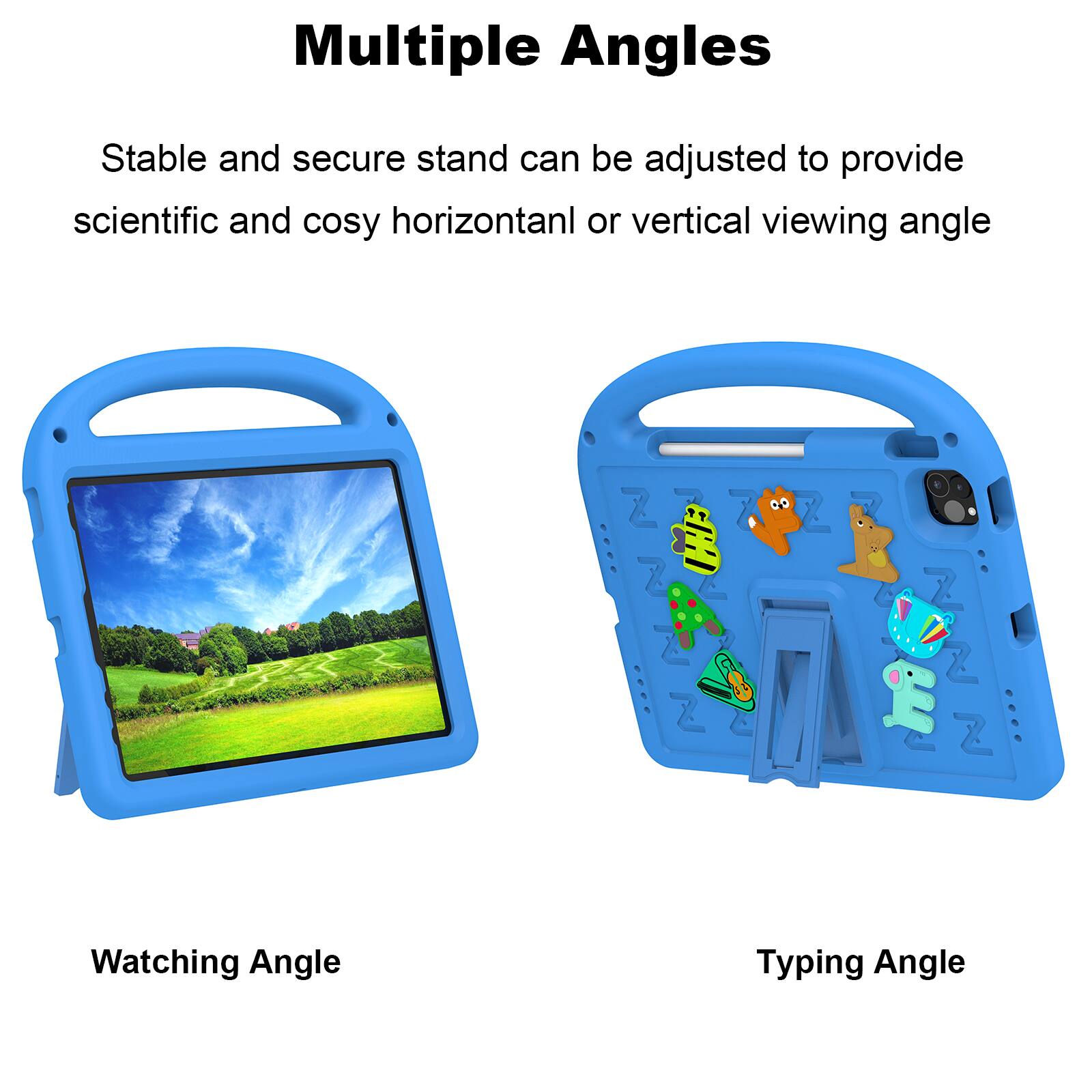 Multiple Angles

Stable and secure stand can be adjusted to provide scientific and cosy horizontal or vertical viewing angle

Watching Angle

Typing Angle