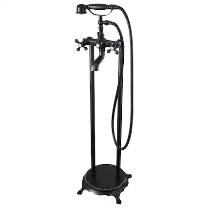 Front. VEVOR - Clawfoot Bathtub Faucet, Freestanding Tub Faucets with Handheld Shower, Oil-Rubbed Bronze Tub Filler Faucet Shower Kit - Oil-Rubbed Bronze.