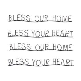 BreeBe - Bless Our Home and Heart Sentiment Decor (Set of 4) - Black