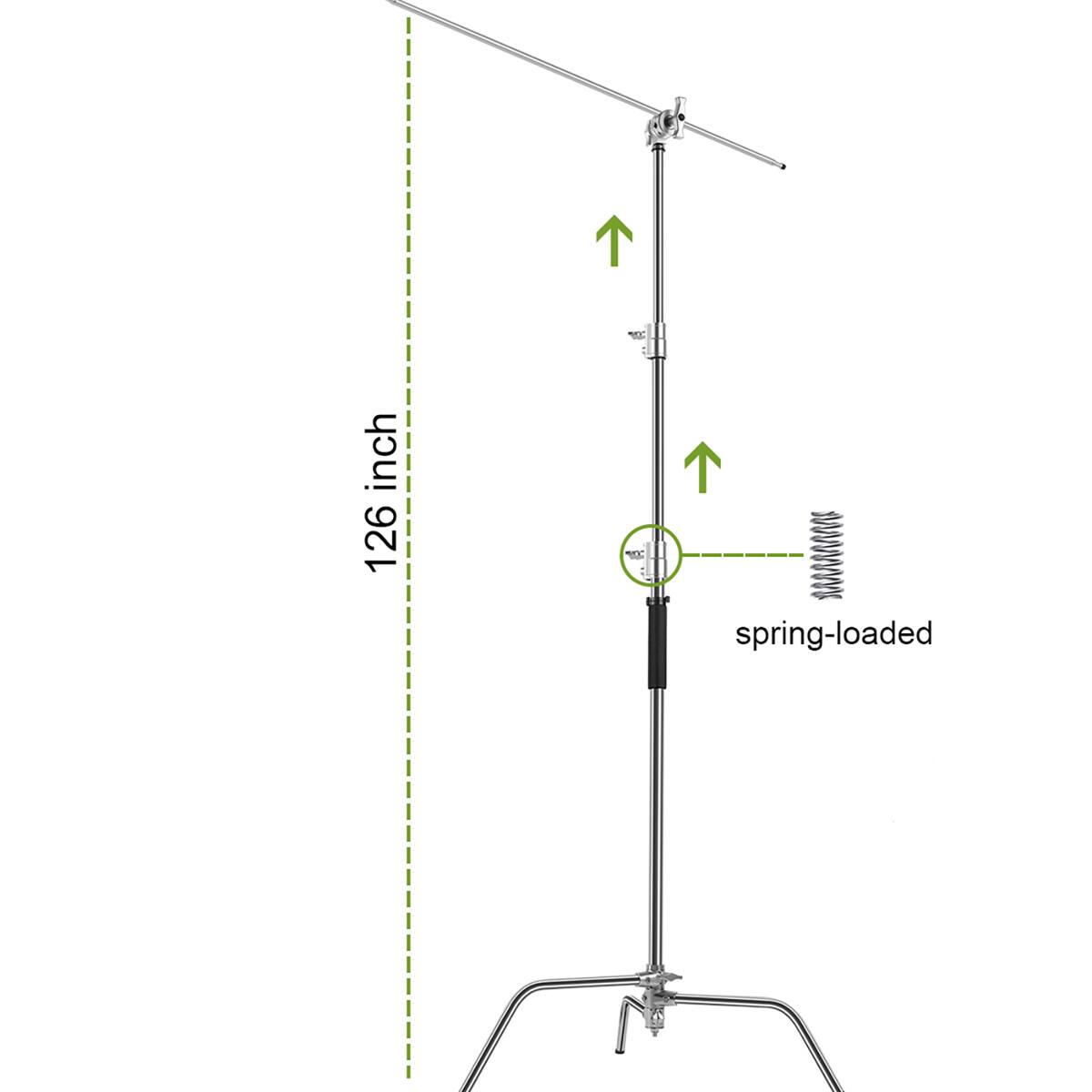 - 126 inch spring-loaded