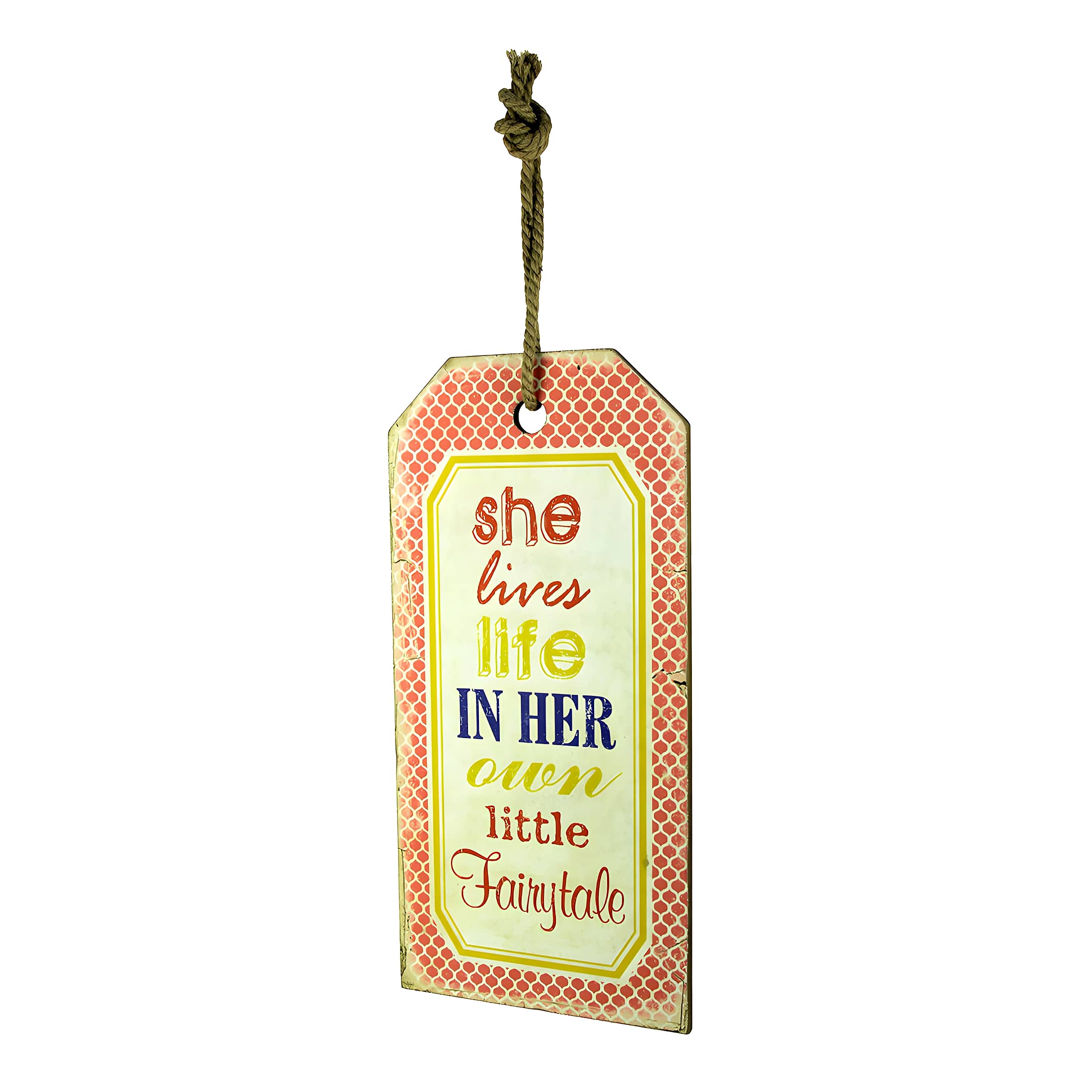 VIP Home and Garden - Her Own Little Fairytale Decorative Wood Wall Hanging - Red