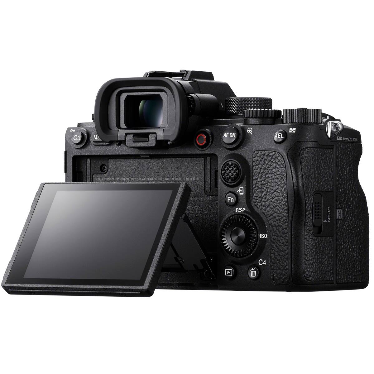 C3 ME AF-ON EL BK Seatdu - The surface of the camera may get hot when the power is on or for a while after turning it off. Do not touch it. Tte surthtes D de CReIO T p SaT atec the pomu nothno a or and 1008 COOUD C  Fn DISP SILE LEIS .ILA CI.E 141A 1  OPEN N ISO C4