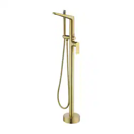 Boyel Living - Bathtub Faucet Cast Brass Single Handle Handheld Spray 60-Inch Steel Hose cUPC - Brushed Gold