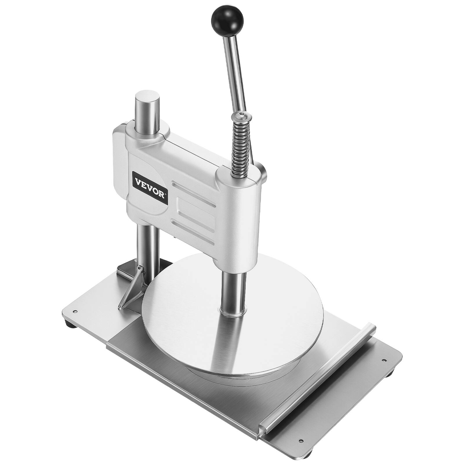 Alt View 5. VEVOR - Manual Pizza Dough Press Machine, 9.5 inch Pizza Pastry Press Plate, Stainless Steel Bread Presser - Silver.
