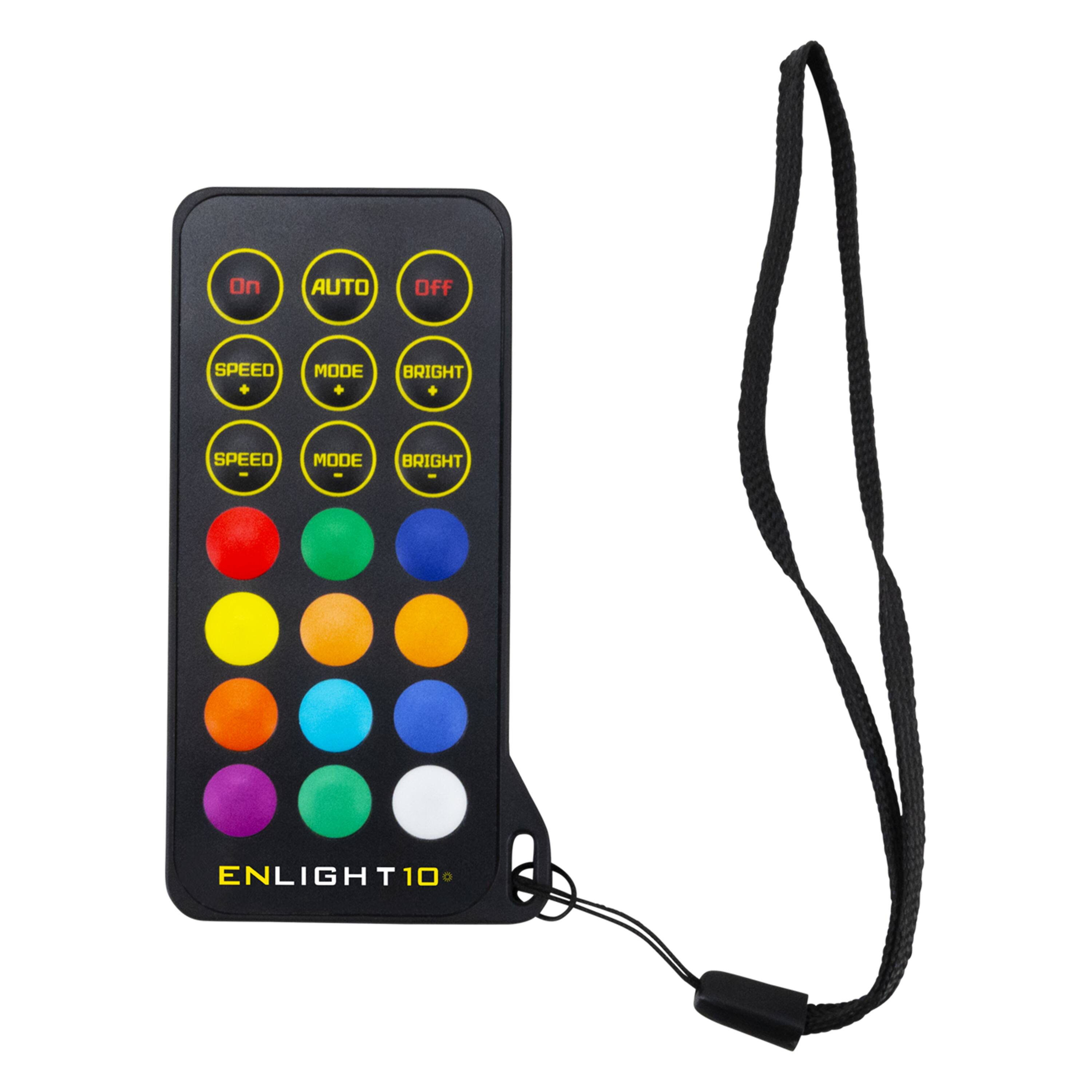 The text on the image reads: "On AUTO Off SPEED MODE BRIGHT SPEED MODE 1 BRIGHT - ENLIGHT1 T 10."