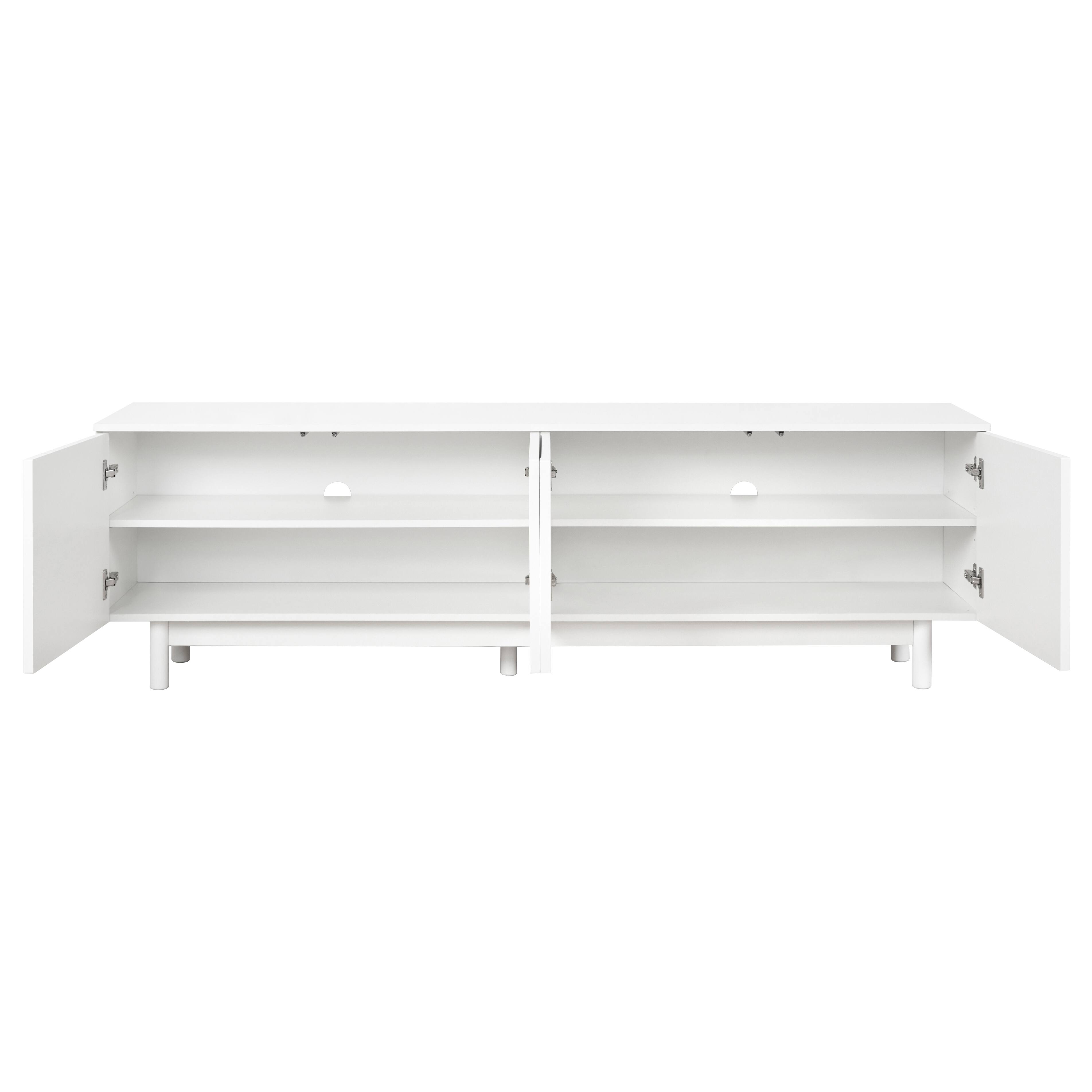 Alt View 4. CheryLife - 70.8 in.White TV Stand with Arch Cabinets and Adjustable Shelves for TVs Up to 78'' - White.
