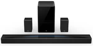 TCL - Q85H Q Class 7.1.4 Channel Sound Bar with Dolby Atmos, Wireless Subwoofer, and Wireless Surround Speakers - Black