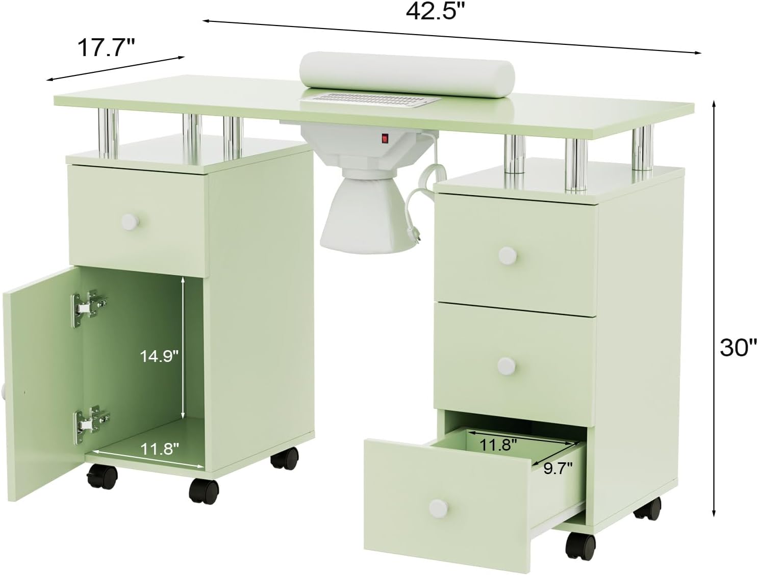 17.7"  
42.5"  
14.9" x 11.8"  
30"  
9.7"