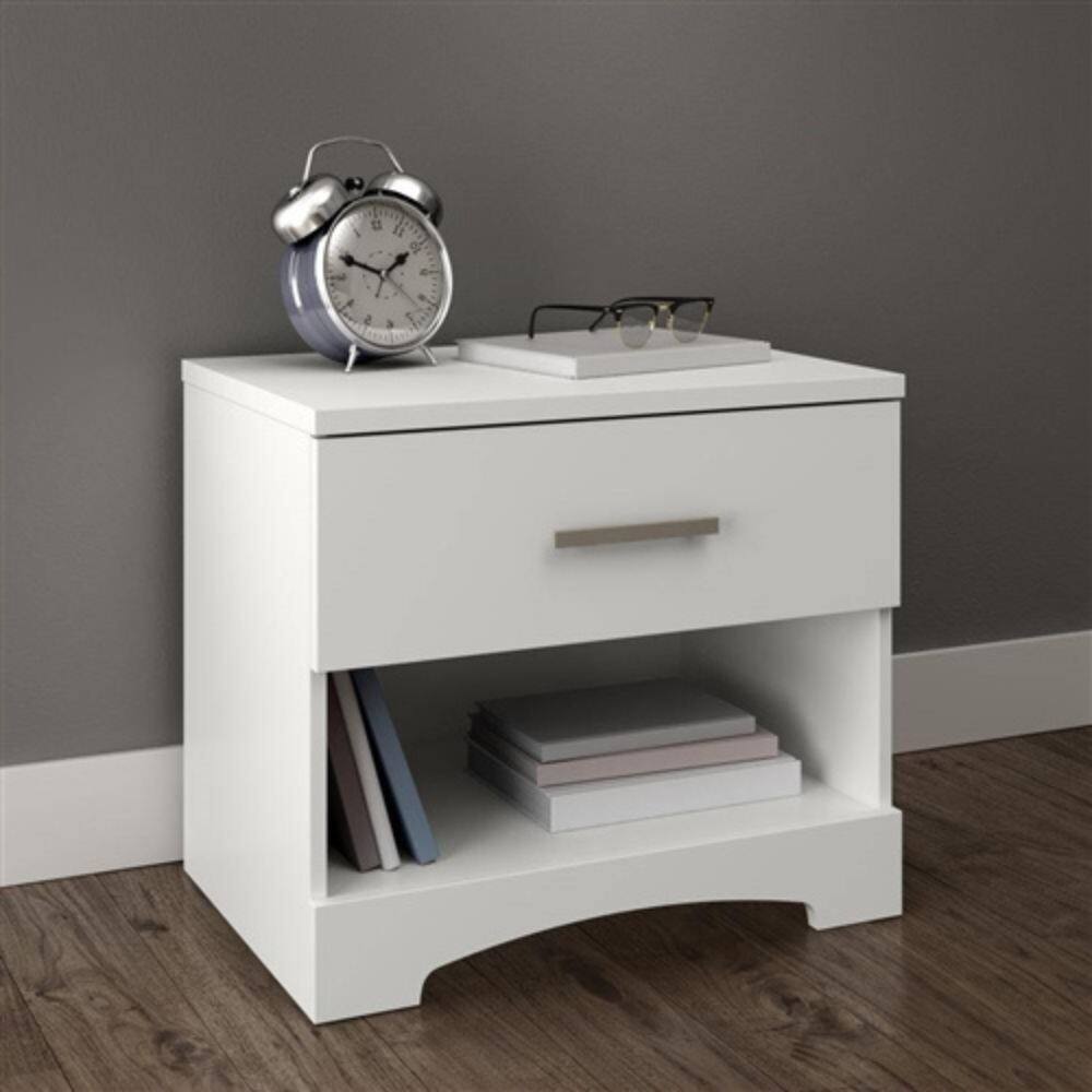 Angle. Hivvago - Hivvago Modern 1 Drawer Nightstand End Side Table Storage - White.
