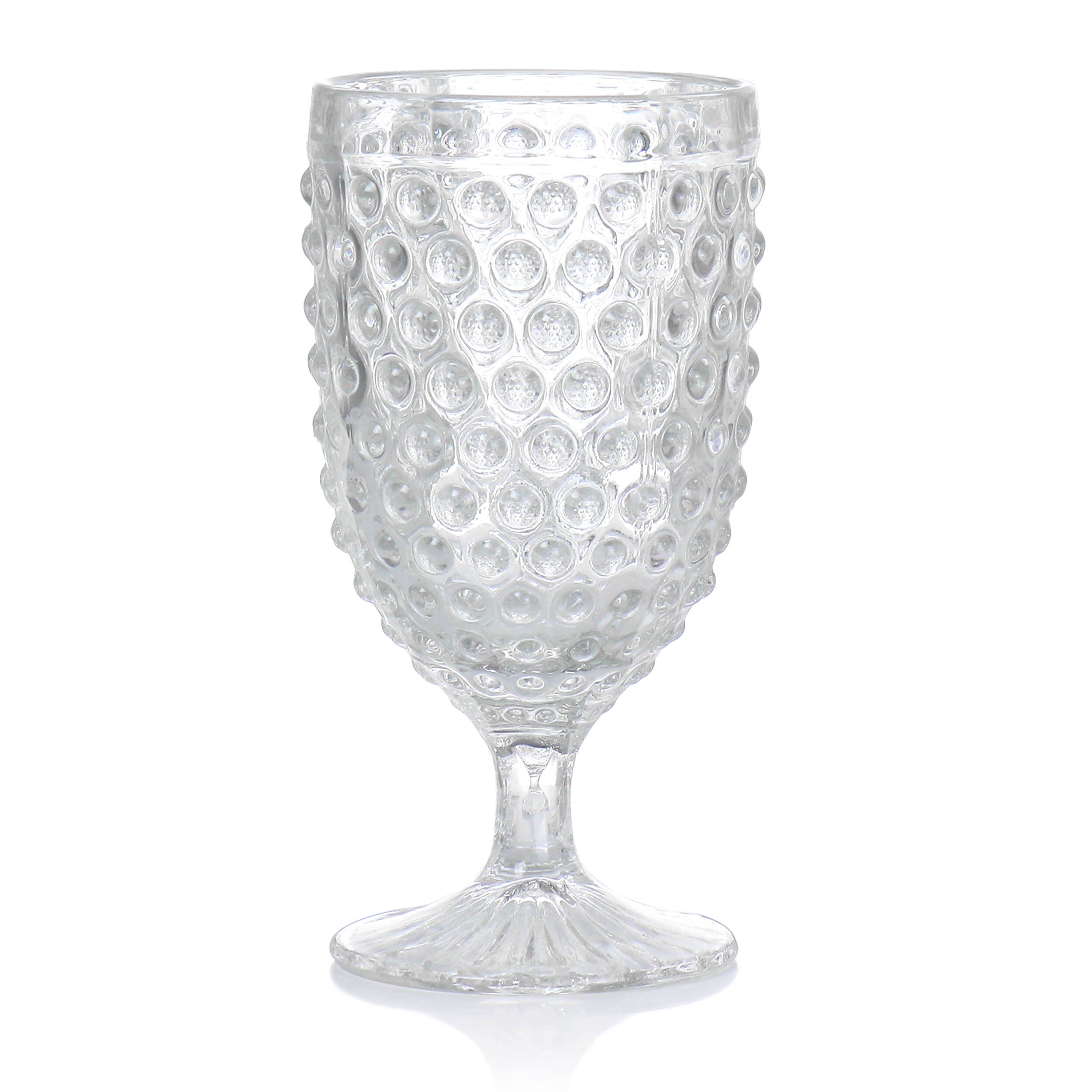 Alt View 1. Martha Stewart - Martha Stewart 6 Piece 14.2 Ounce Clear Glass Hobnail Goblet Drinkware Set - Clear.