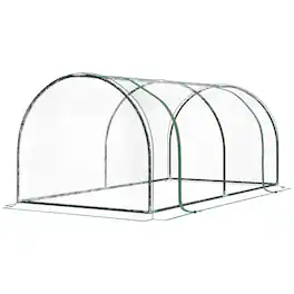 Outsunny - 7' L x 3' W x 2.5' H Portable Tunnel Greenhouse for Outdoor Garden Hot House with 4 Zippered Doors