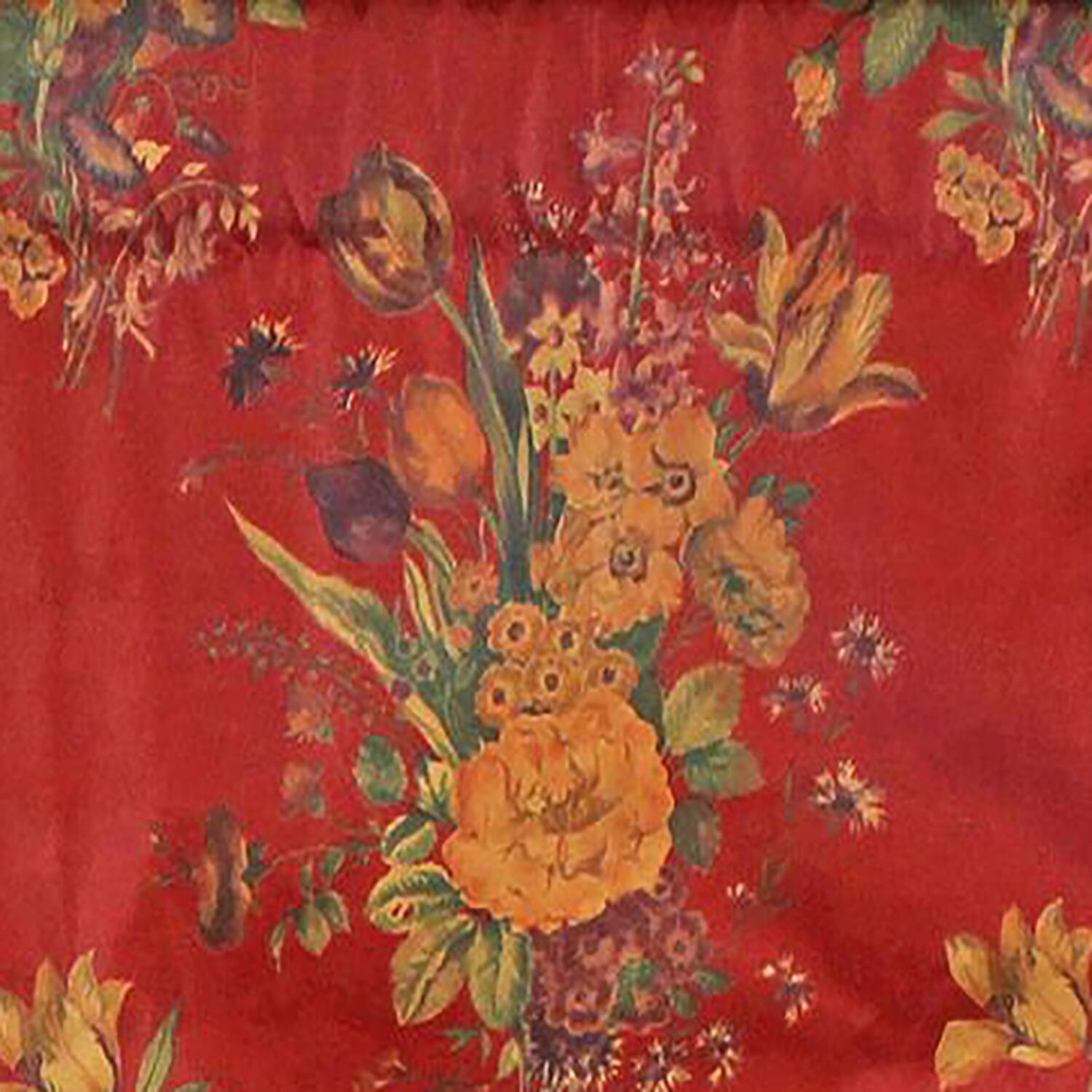 Left. RLF Home - RLF Home Eliza Excellent Deep Color Background Cornice Stylish Window Valance 3" Rod Pocket 50" x 17" Red Wine - Red wine.