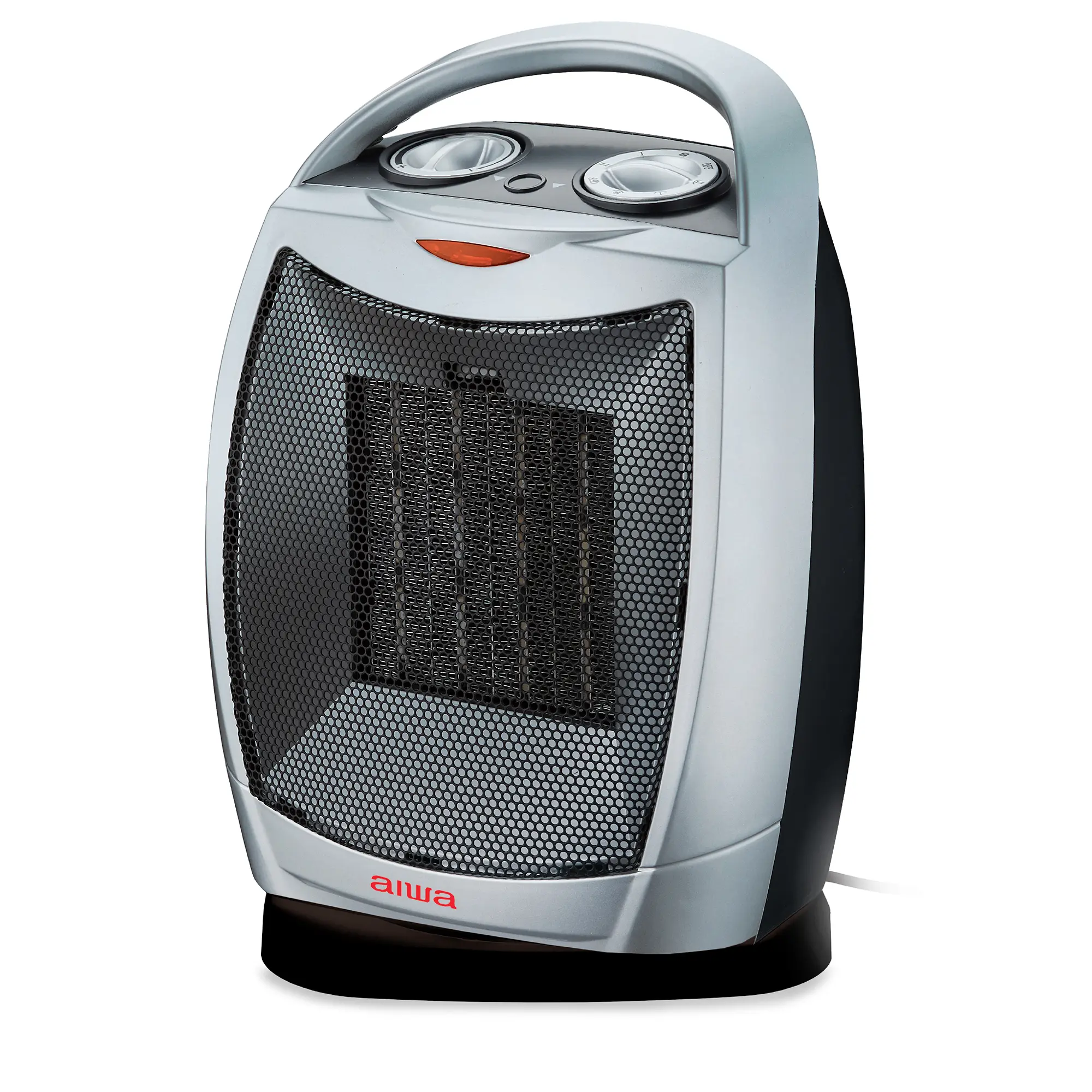 Front. Aiwa - AIWA Oscillating Room Heater - Silver.