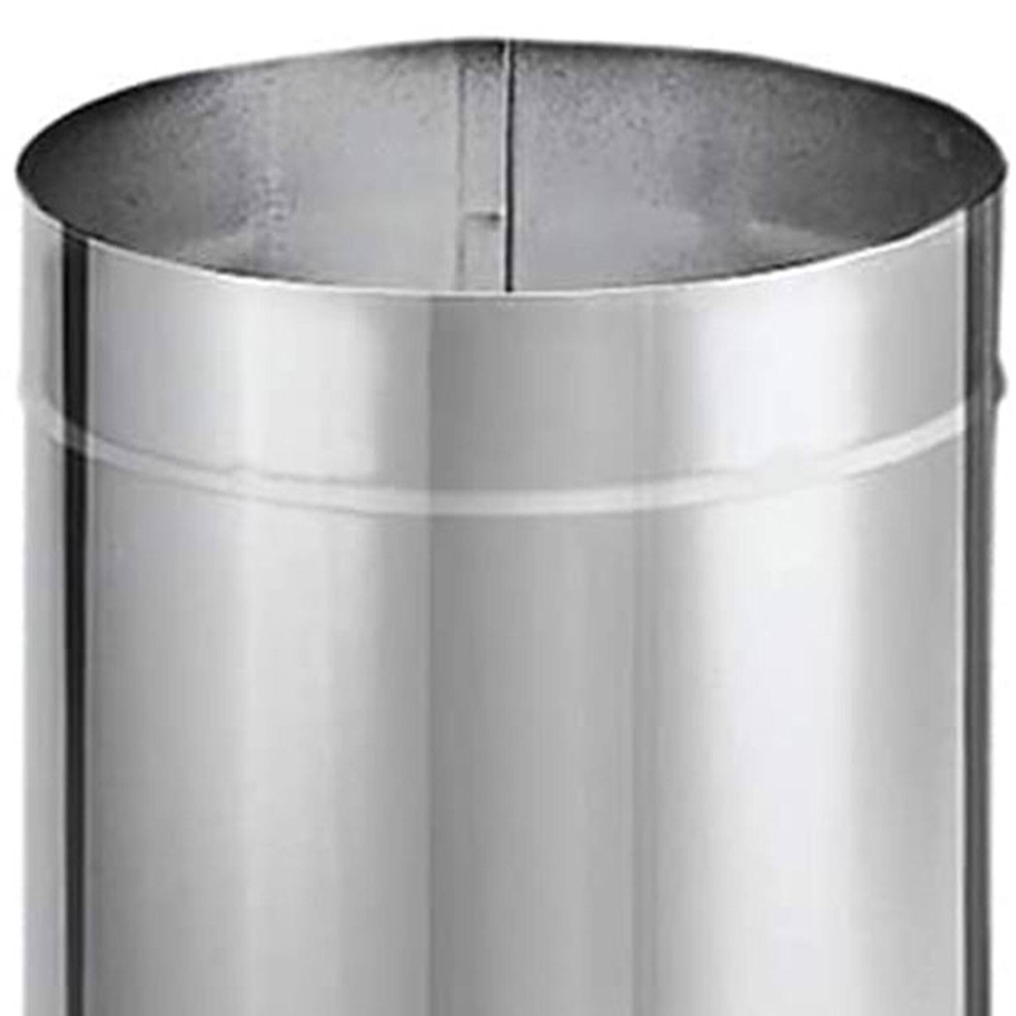 Alt View 5. DuraVent - DuraVent DuraBlack 48 x 8 Inch Stainless Steel Single Wall Stove Pipe, Silver.