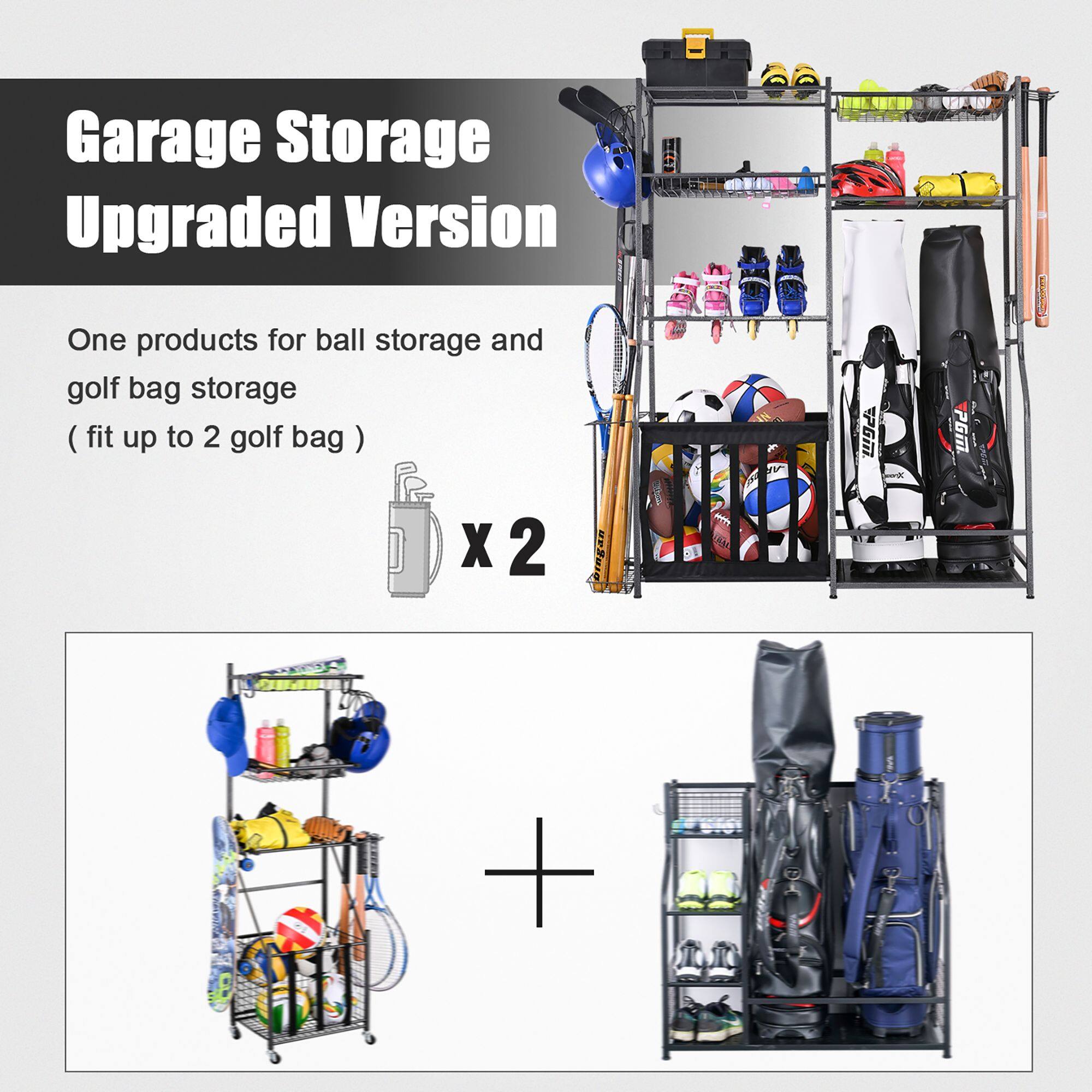 Garage Storage Upgraded Version

One product for ball storage and golf bag storage (fit up to 2 golf bag)

x 2