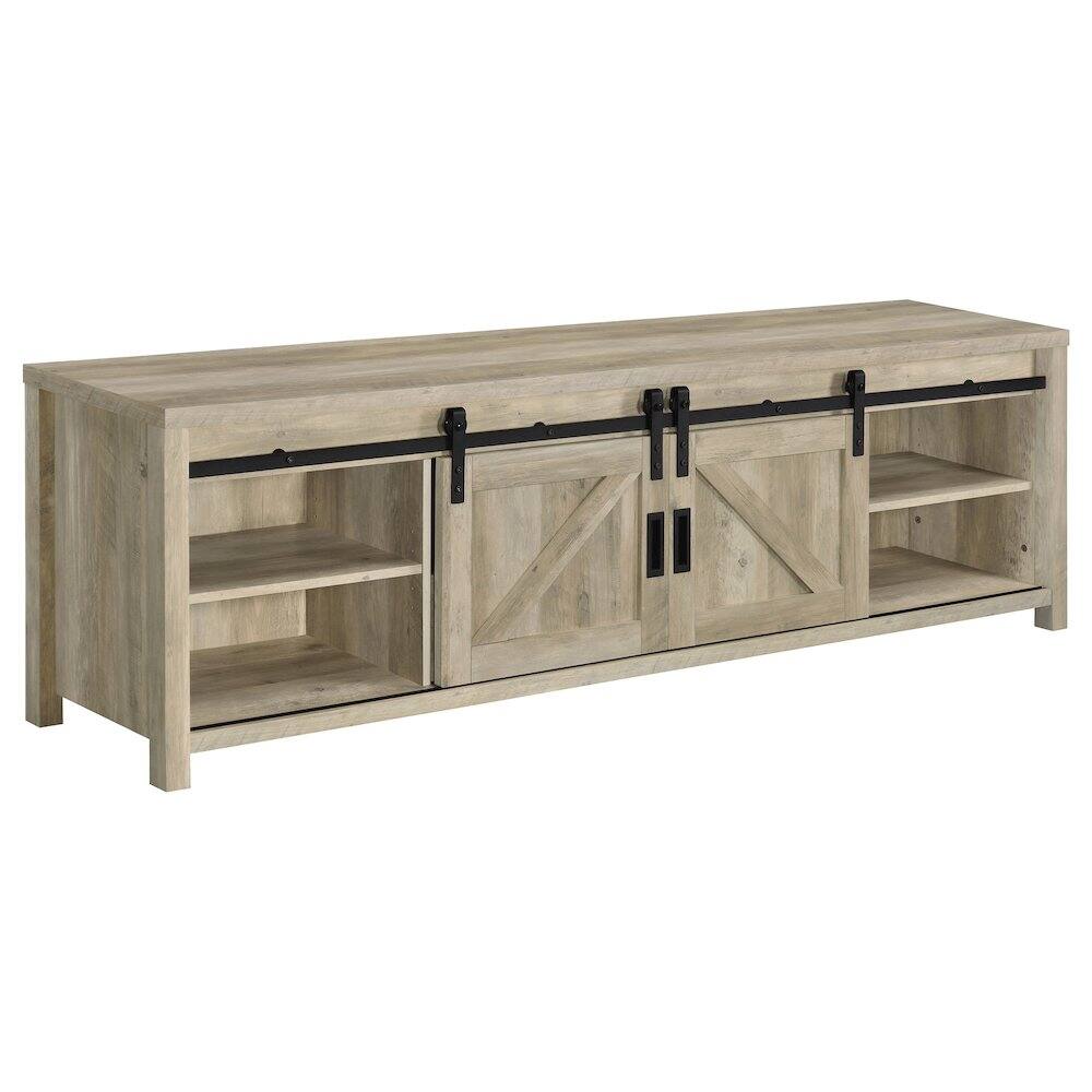 Alt View 4. Coaster Co. of America - Madra 2-door Engineered Wood 79" TV Stand Distressed Pine - Brown.