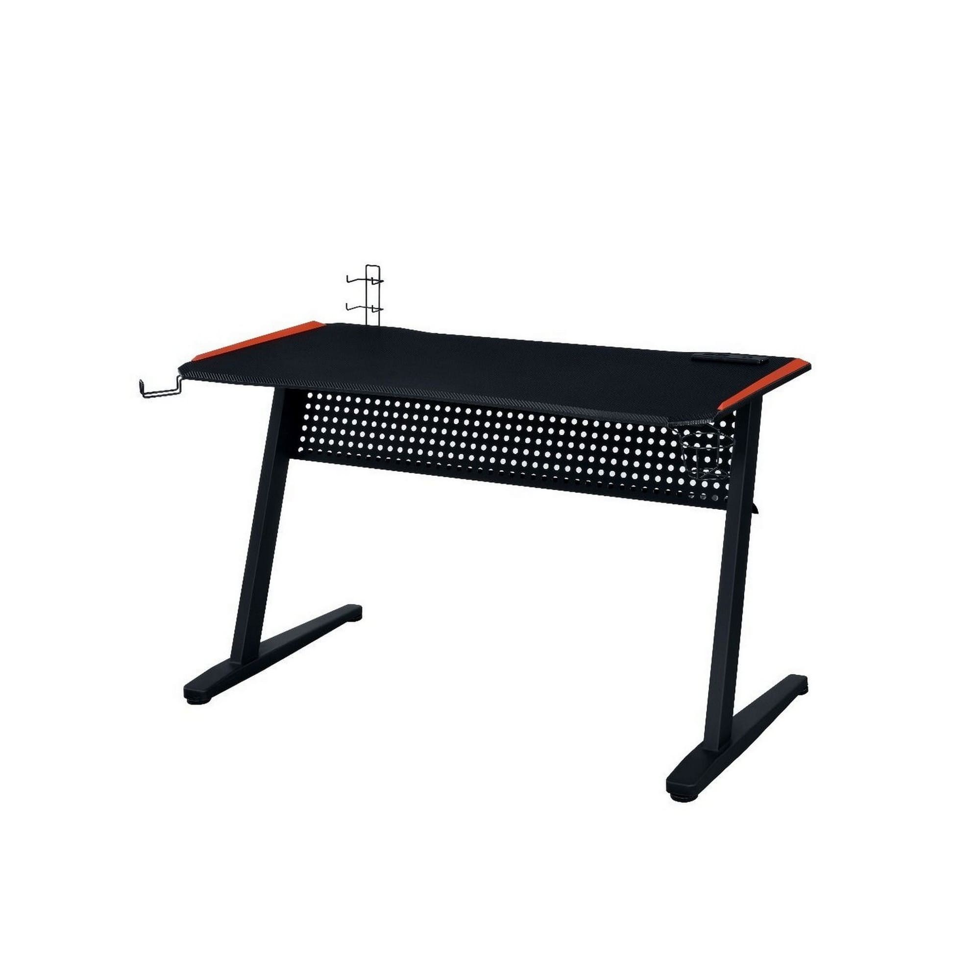 Manhattan Lane - MDF Gaming Table with Cup and Controller Holders - Black